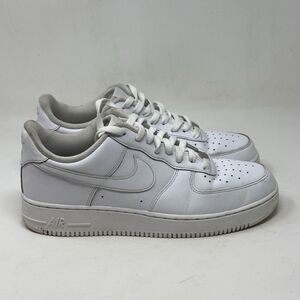 Nike Air Force 1 '07 Low Mens 11.5 Triple White Leather Athletic Shoes Sneaker